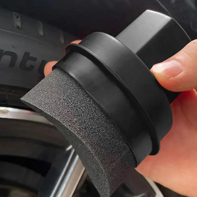 Car Tire Dressing Applicator Sponge with Lid - Ergonomic Wax & Cleaning Tool