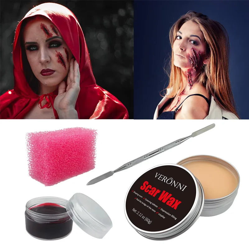 Special Effects Makeup Kit with Wax for Wounds and Scars Halloween Stage FX