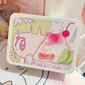 Cute Cartoon Desktop Organizer with Card Holder and Hair Clip Collection Box
