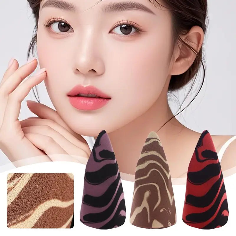 Non-Latex Makeup Sponge Set with Multi-Shaped Cosmetic Blenders for Foundation and Concealer