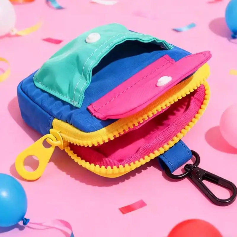 Mini Zipper Coin Purse Keychain for Women - Cute Cloth Wallet Gift