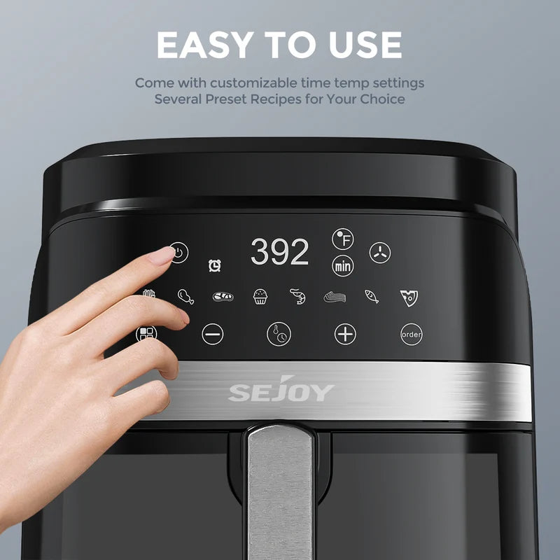 8-in-1 6 Qt Air Fryer with Ceramic Coating, Precise Heating, Multiple Cooking Modes