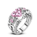 Multicolor Sterling Silver Heart Ring for Women - Wedding Jewelry Gift