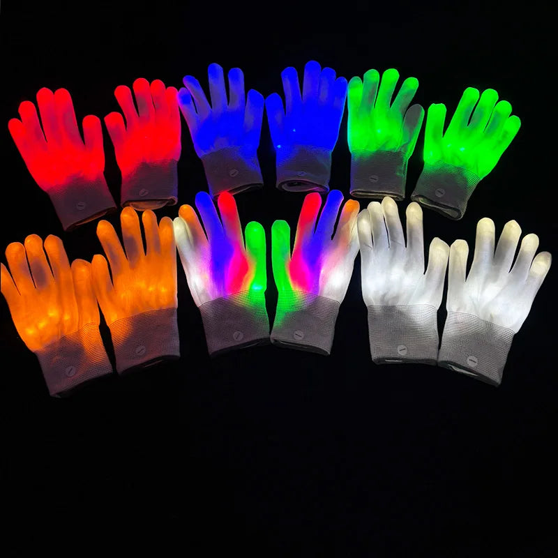 Wireless LED Neon Mask & Fiber Optic Gloves for Halloween Carnival Party