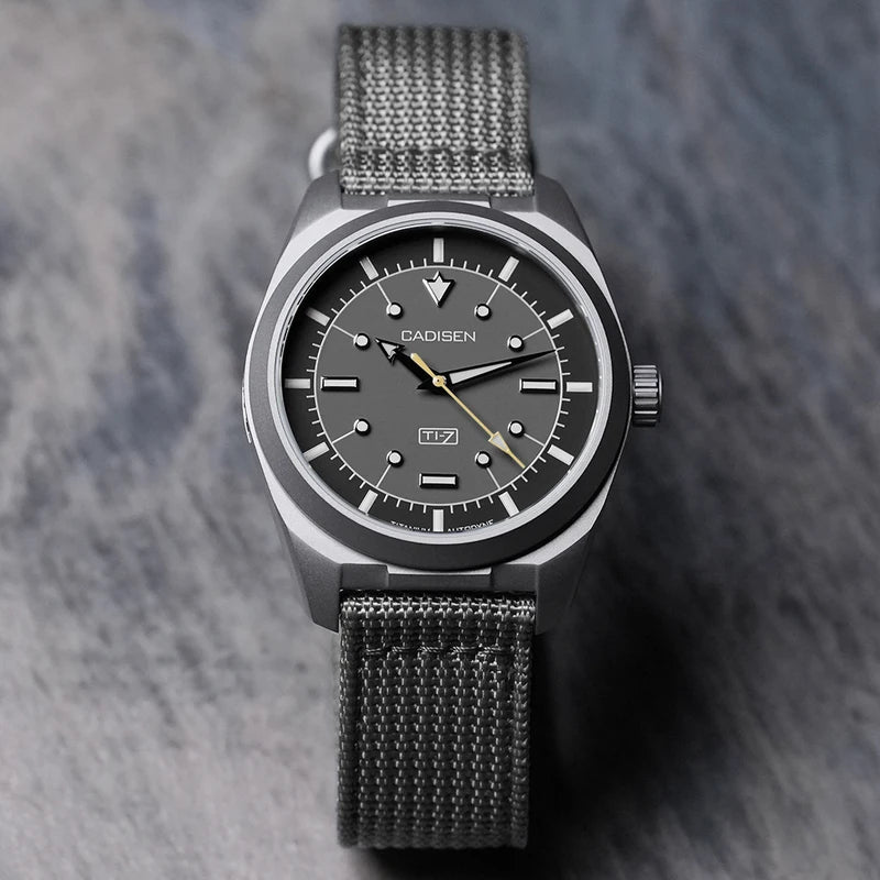 Titanium Automatic Mechanical Watch with Enamel Dial and Sapphire Crystal - MIYOTA 8215 Movement