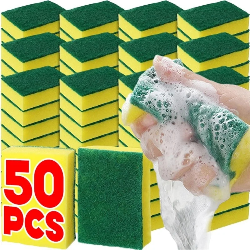 Absorbent Double-Sided Dish Sponge - Multi-Purpose Kitchen Cleaning Tool 10-50 Pcs