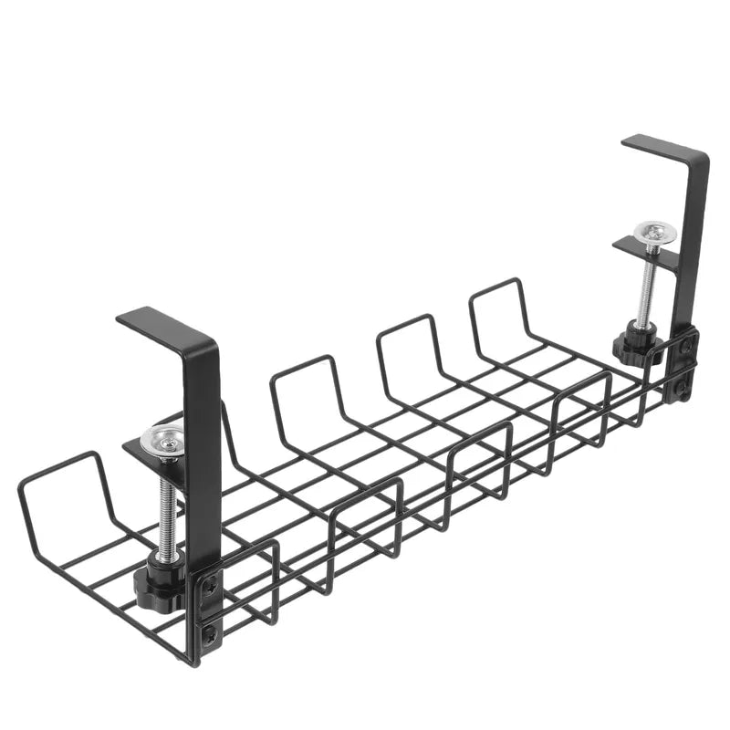 Under Desk Cable Organizer Rack No Punching Wire Management Tray for Office & Kitchen