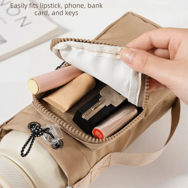 Adjustable Water Bottle Holder with Phone Pocket Crossbody Bag for Outdoor Activities