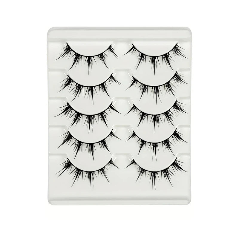 Anime-Inspired False Eyelashes 5 Pairs - Dramatic Cartoon Eye Faux Lashes