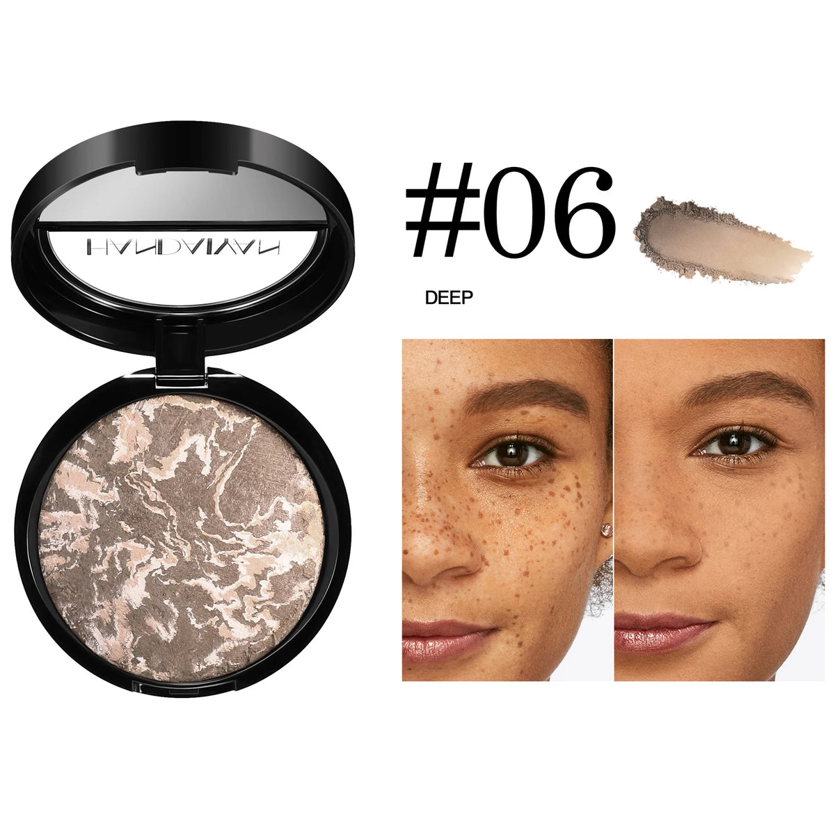 7 Colors Waterproof Matte Finishing Powder Foundation Compact Long Lasting Makeup Base