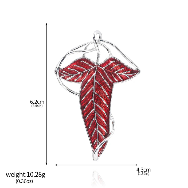 The Lord of the Rings Elf & Hobbit Leaf Brooch Pin - Tolkien Gift for Women & Men