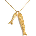 Ocean Series Fish Pendant Necklace 80cm Stainless Steel Waterproof Jewelry