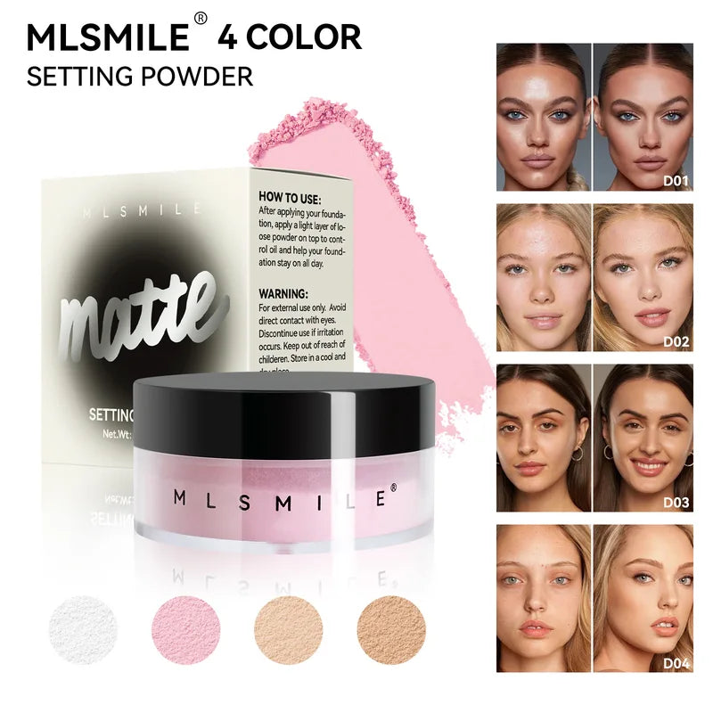 Matte Loose Face Powder - Skin Finishing Transparent Pink Nude Mineral Makeup