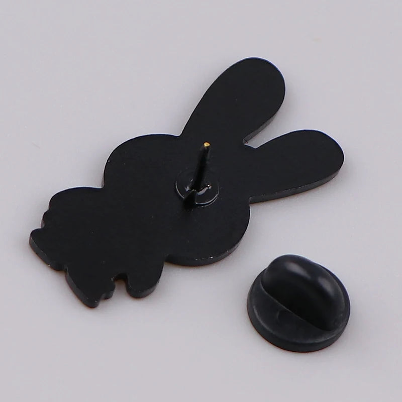 Happy Partner Enamel Lapel Pin Cartoon Bunny Badge for Clothes Backpack Brooch Gift