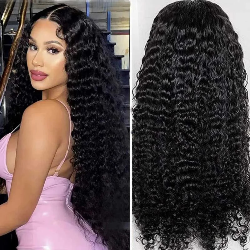 Deep Wave Human Hair Wigs 40 Inch Long HD Lace Frontal Voluminous Tangle-Free