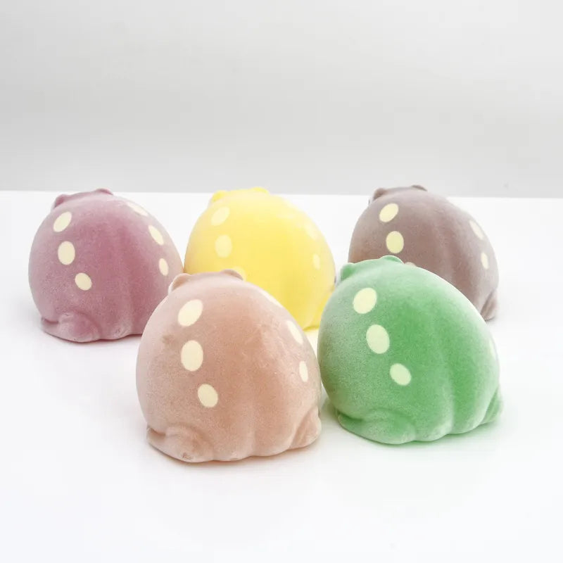 Cute Animal Capsule Toy Figures - Soft Vinyl Flocked Squeeze Toys - Multiple Colors