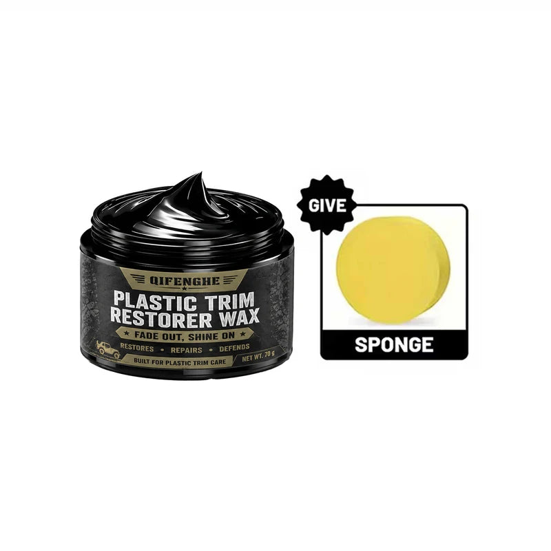 Car Plastic Trim & Bumper Restorer Wax - Scratch & Yellowing Protection