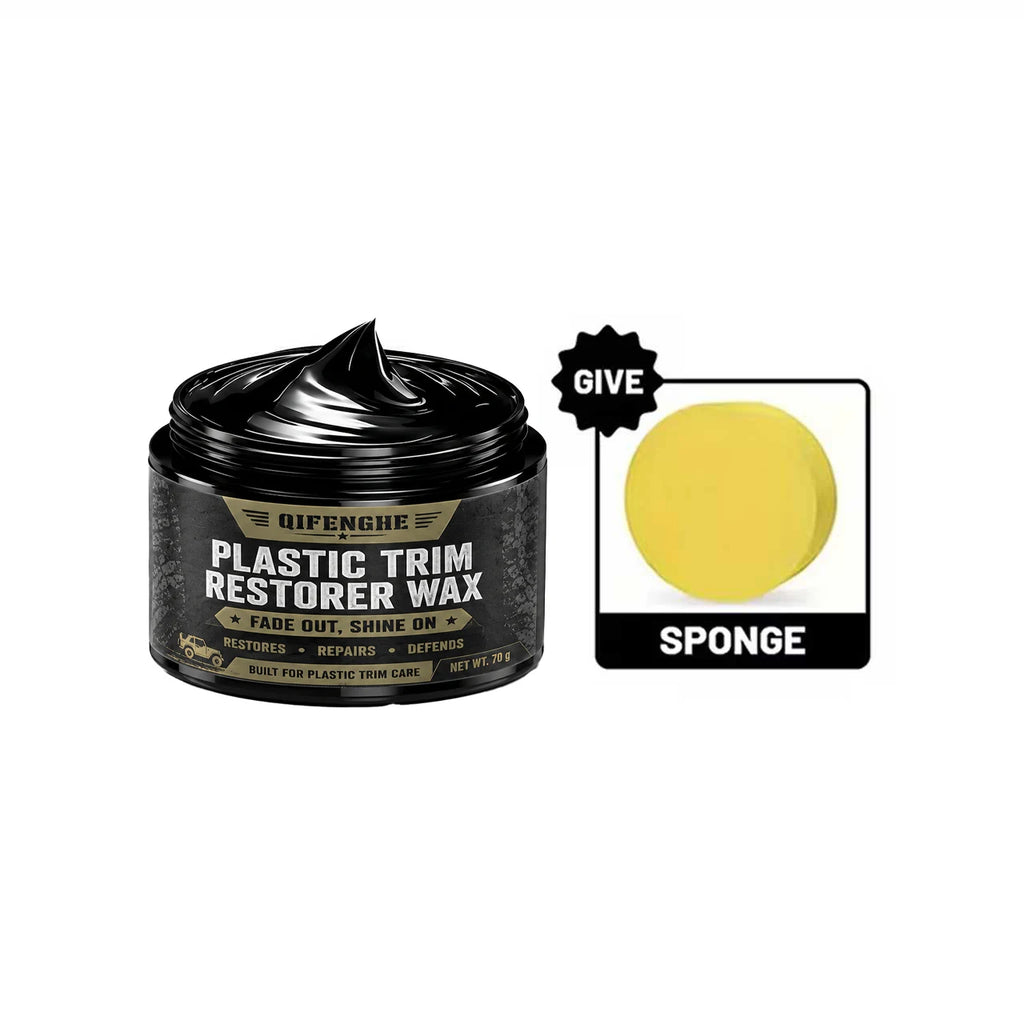 Car Plastic Trim & Bumper Restorer Wax - Scratch & Yellowing Protection
