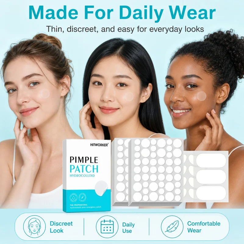 Hydrocolloid Face Patch Set with Hydrating Sodium Hyaluronate and Tea Tree Oil - 443pcs