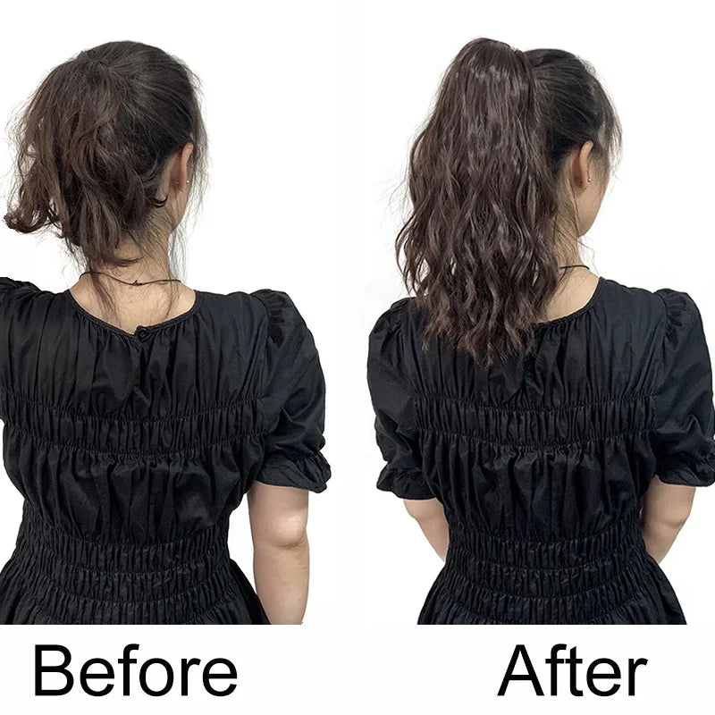 Short Curly Ponytail Hair Extension Claw Clip-In Hairpiece for Women