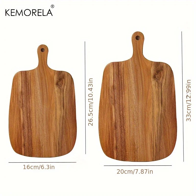 Wooden Cutting Board with Handle for Fish Cheese Bread Fruits Vegetables - Food-Safe Durable Kitchen Tool