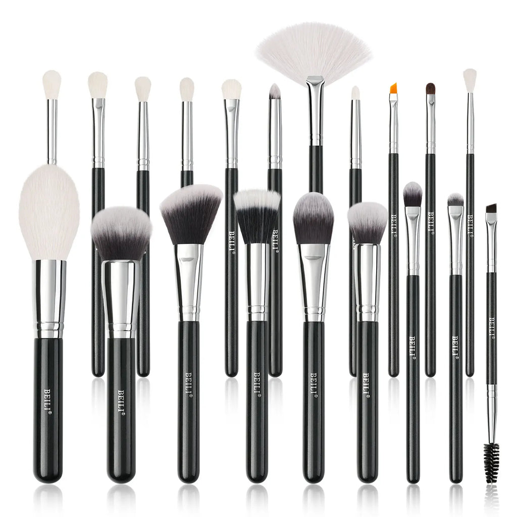 Professional Makeup Brush Set with Natural Goat Hair for Foundation Contour Eyeshadow