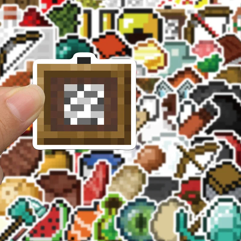 70Pcs Cartoon Pixel Game Stickers for Mobile Phone, Luggage & DIY Crafts Waterproof Kids Toys