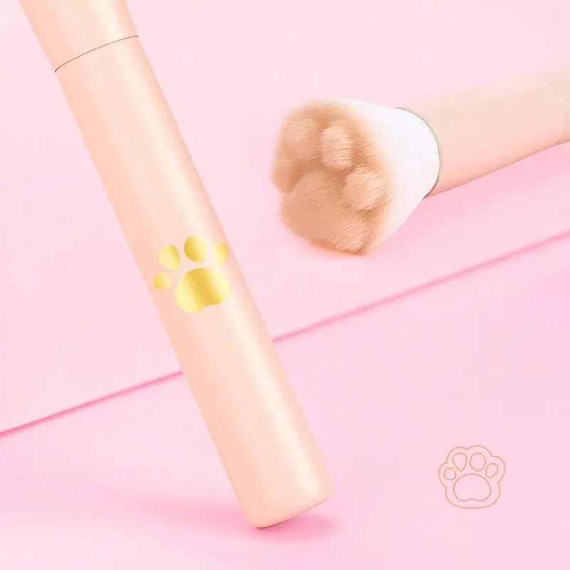 Cat Paw Makeup Brush with Storage Box, Professional Cosmetic Tool