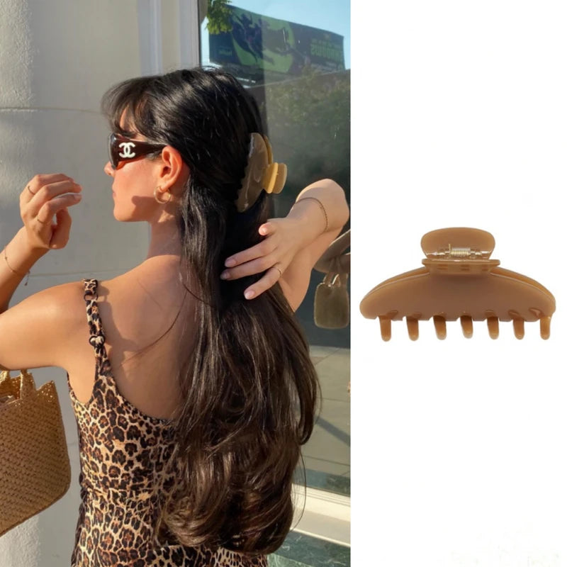 Large Solid Color Hair Claw Clip for Women - Summer Hair Accessories