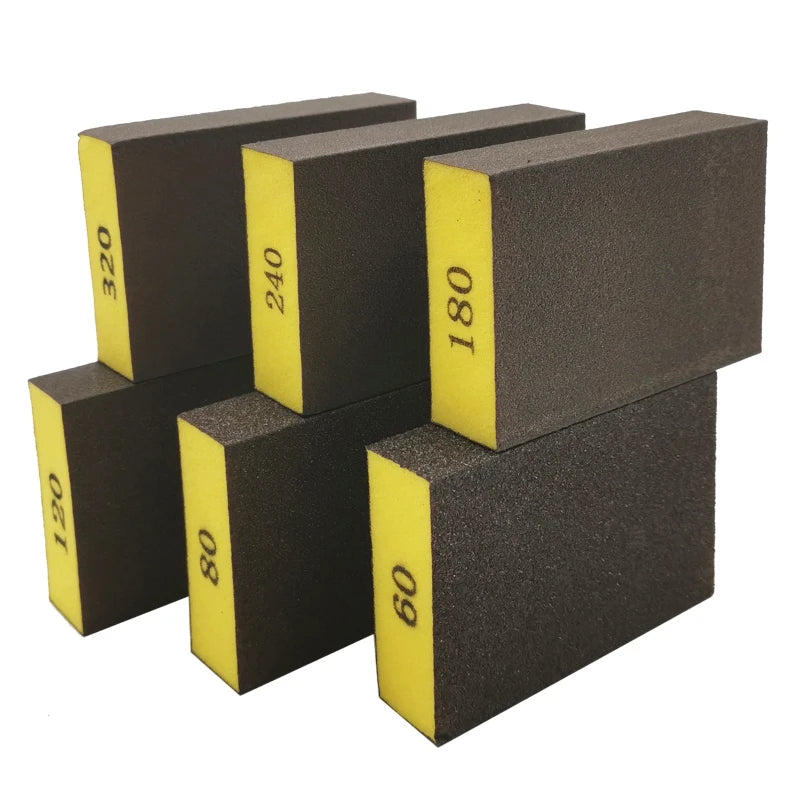 6-Piece Sanding Sponge Set with Coarse to Fine Grits for Wood Drywall Metal