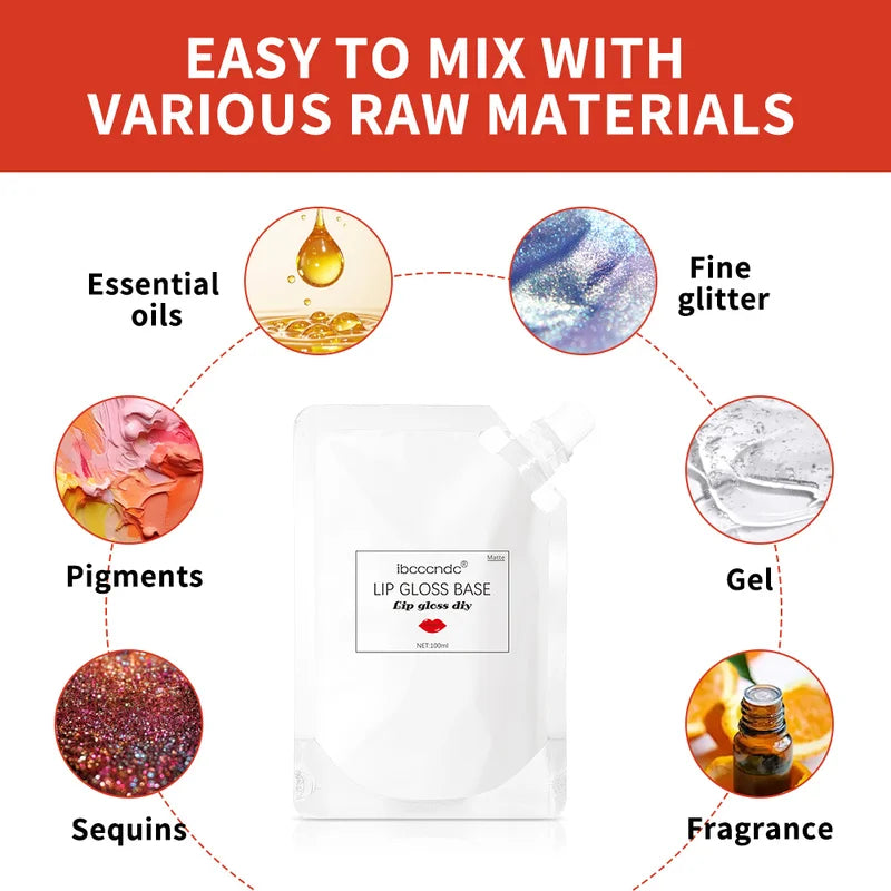 DIY Lip Gloss Base 100ml Moisturizing Non-Stick Milky White Lip Makeup