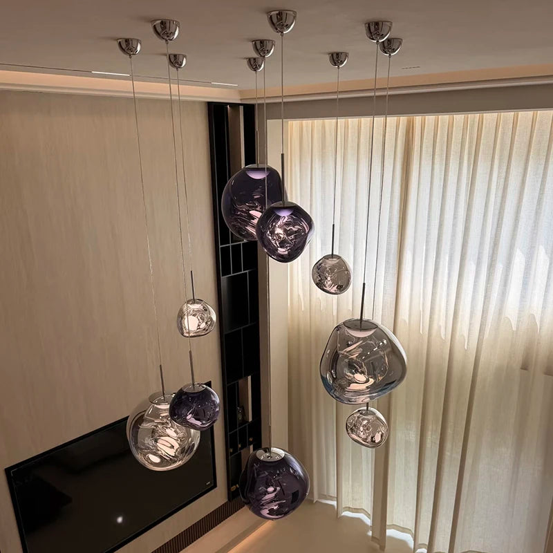 Modern Pendant Light Art Shape PVC Lighting Fixture for Indoor Living Room Kitchen