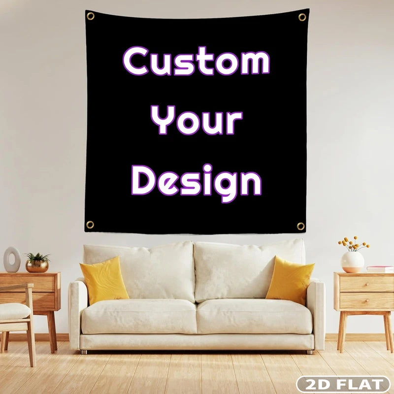 Outdoor & Indoor Polyester Banner with Grommets - Custom Sizes for Home Decor