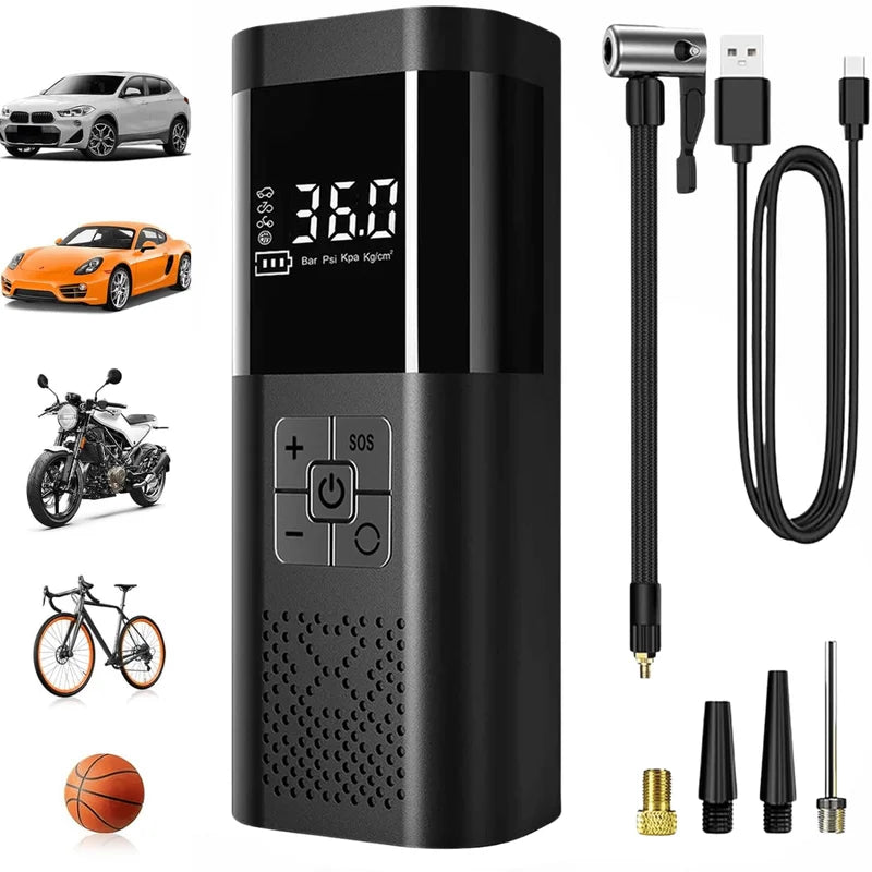 Cordless Portable Car Tire Inflator Pump with Digital Gauge 150PSI