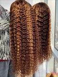 Highlight Human Hair Wigs Curly 13x4 HD Lace Frontal Honey Blonde Options