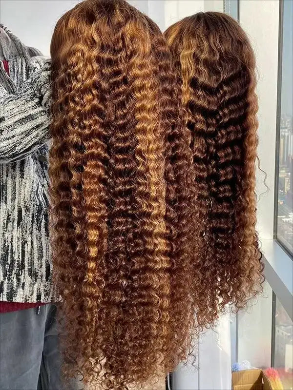 Highlight Human Hair Wigs Curly 13x4 HD Lace Frontal Honey Blonde Options