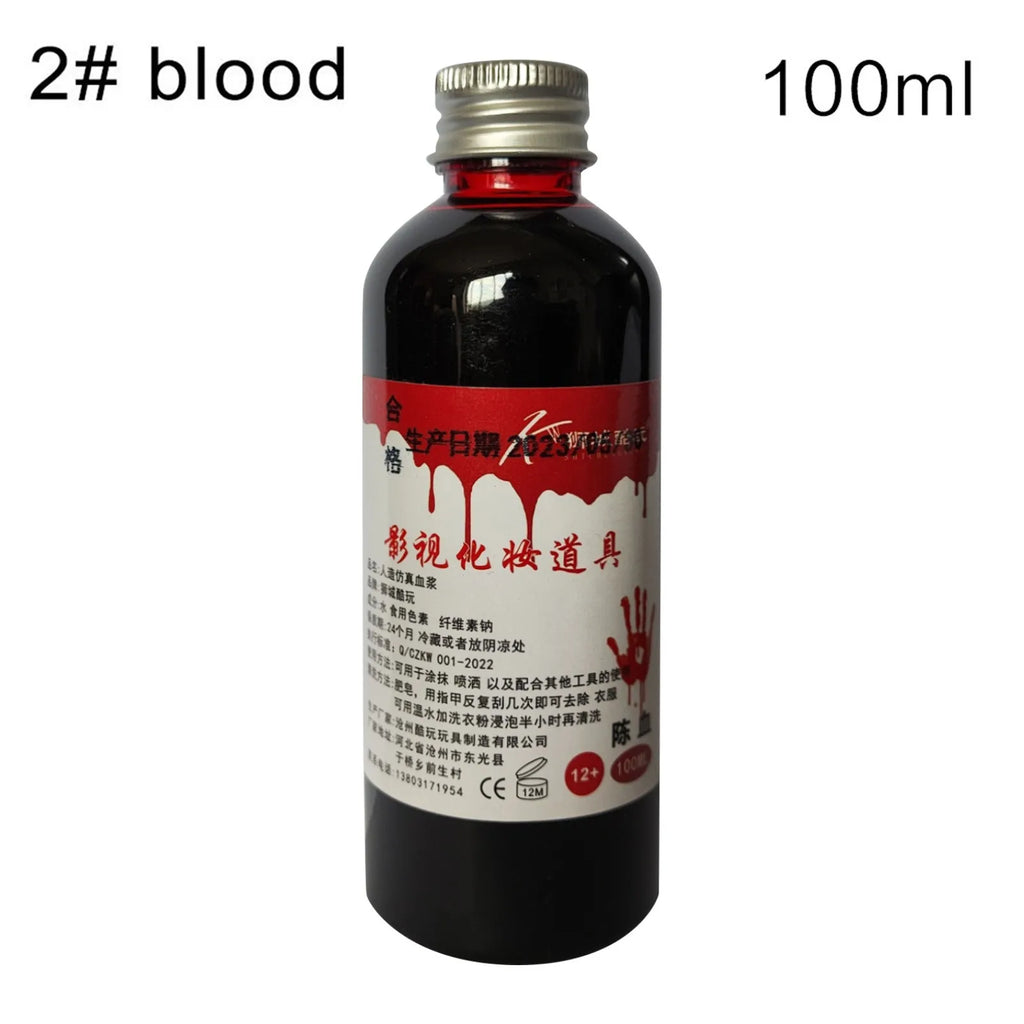 Halloween Fake Blood Gel - 30-100ml Spooky Costume Prop for Horror Makeup and Pranks