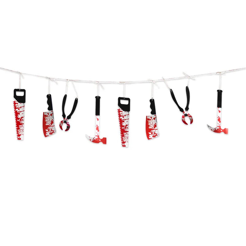 Halloween Decoration Bloody Weapons Garland Banner for Haunted House Party Supplies