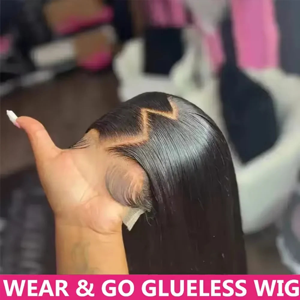 40 Inch Brazilian Human Hair Lace Front Wig HD Transparent Lace Glueless Full Frontal 250% Density
