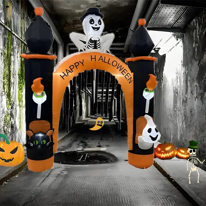 Halloween Inflatable Arch with LED Lights - Outdoor Indoor Garden Party Decor