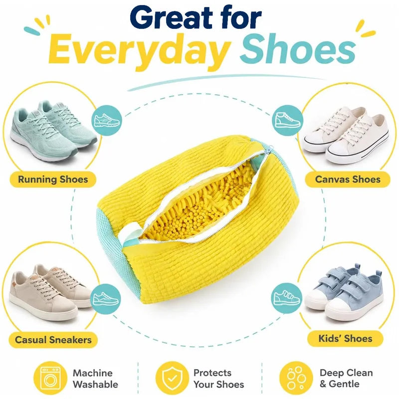 Shoe Washing Machine Bag for All Shoes - Laundry Shoe Cleaning Bag with Zipper