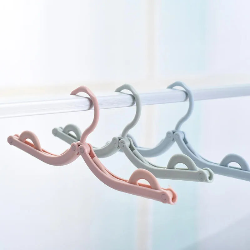 Multi-Functional Travel Folding Clothes Hangers Set - Portable Plastic Drying Rack for Trips & Home