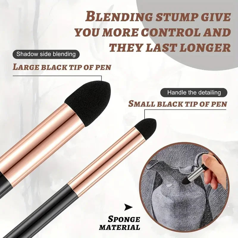 Cotton Blending Sponge Brush Set - Reusable Art Blenders for Detail & Shadow