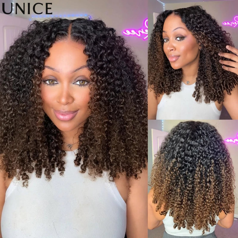 7x5 Lace Burmese Curly Wig with Finger Coil Ends - Glueless, Pre-Styled Human Hair