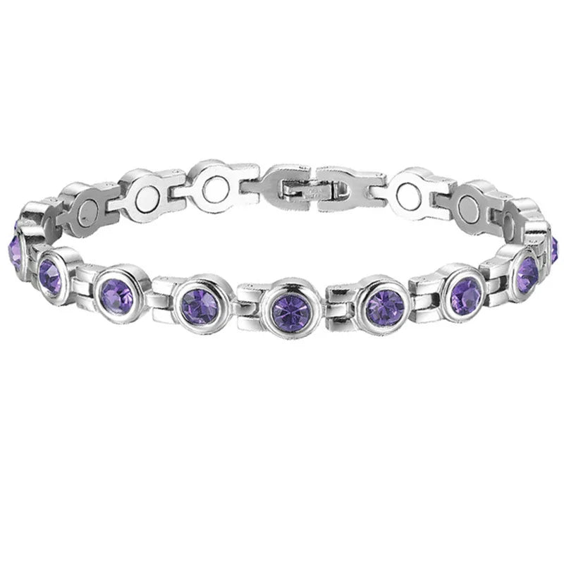 Luxury Cubic Zirconia Bracelet for Women - Energy & Magnetic Therapy Jewelry