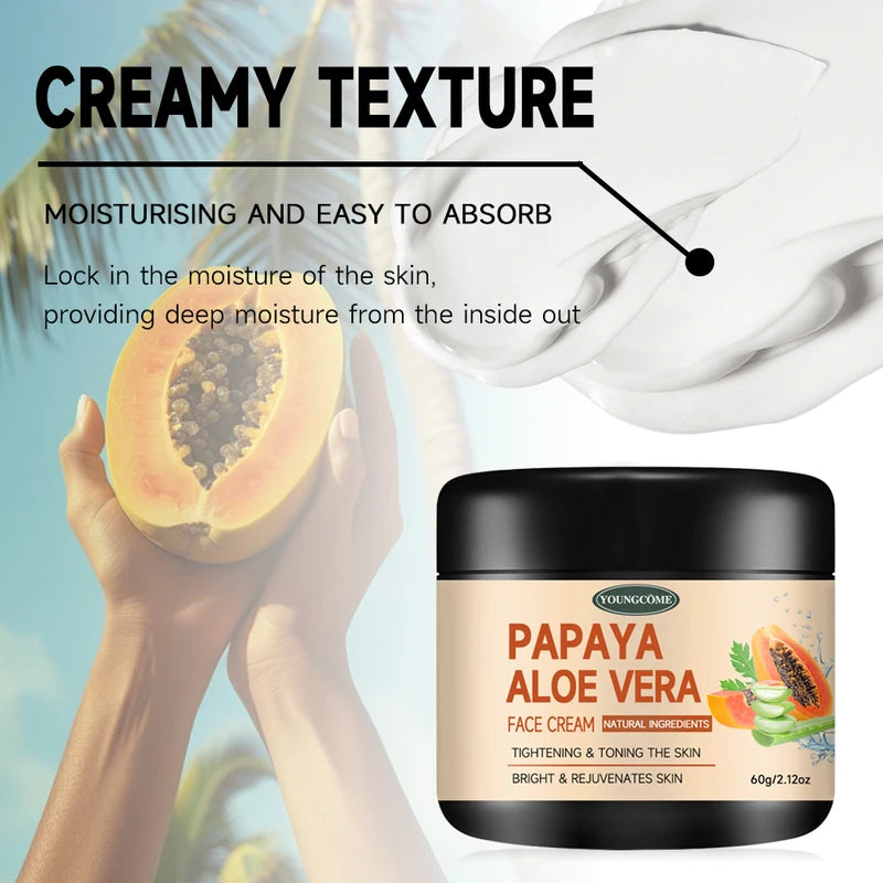 Papaya Aloe Face Moisturizer with Collagen for Anti-Aging & Skin Nourishing
