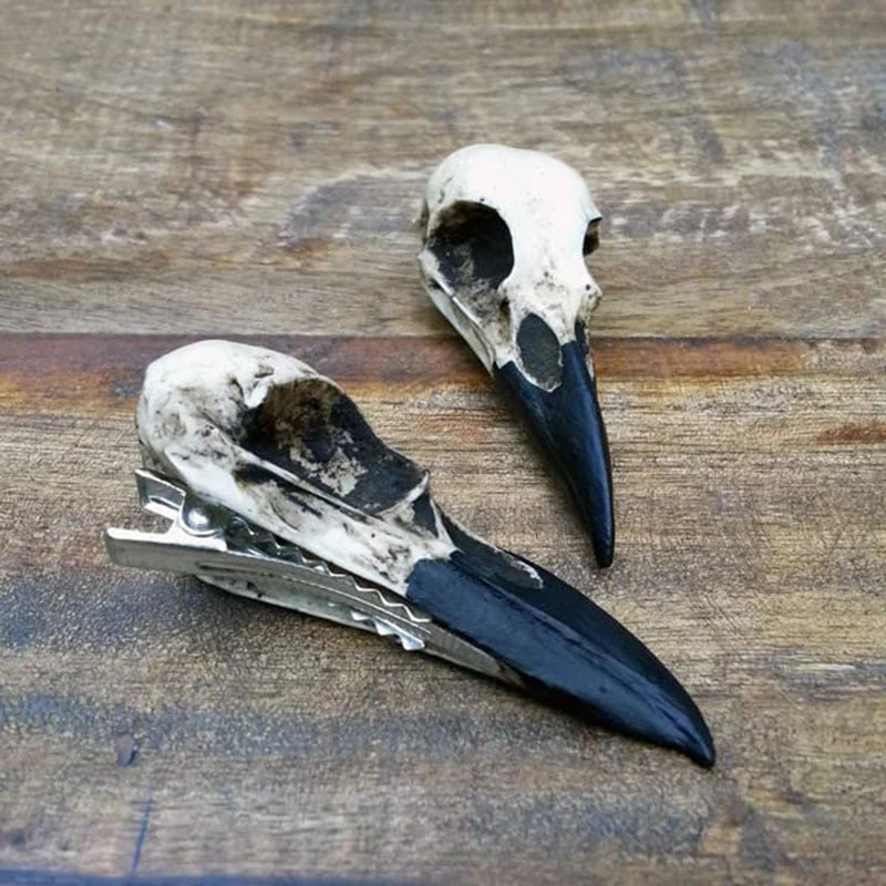 Halloween Skeleton Crow Hairpin for Women Dark Gothic Costume Accessory