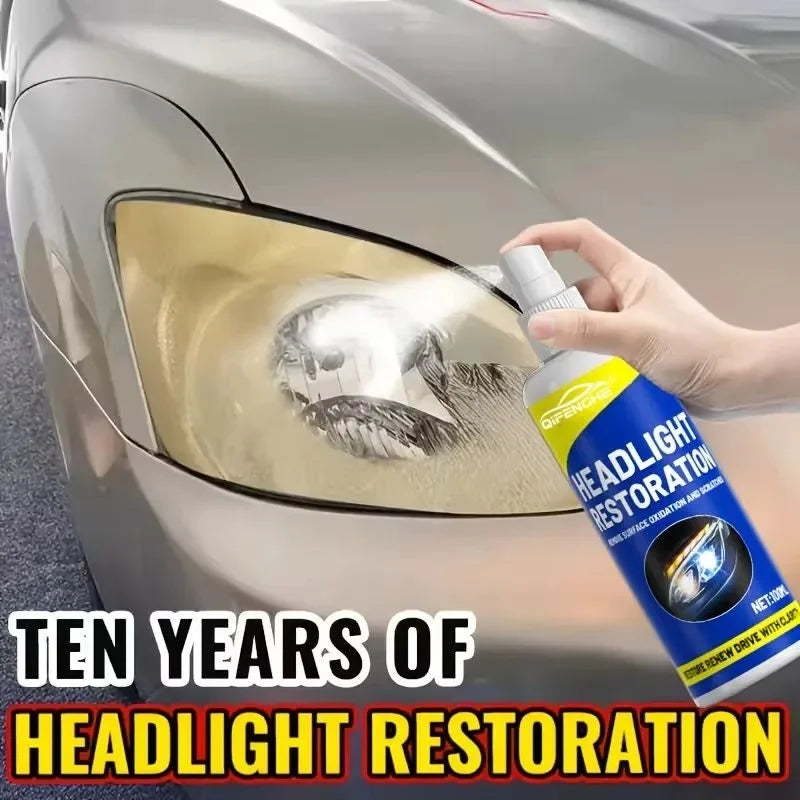Car Headlight Restoration Spray - Clear Lens & Improve Visibility