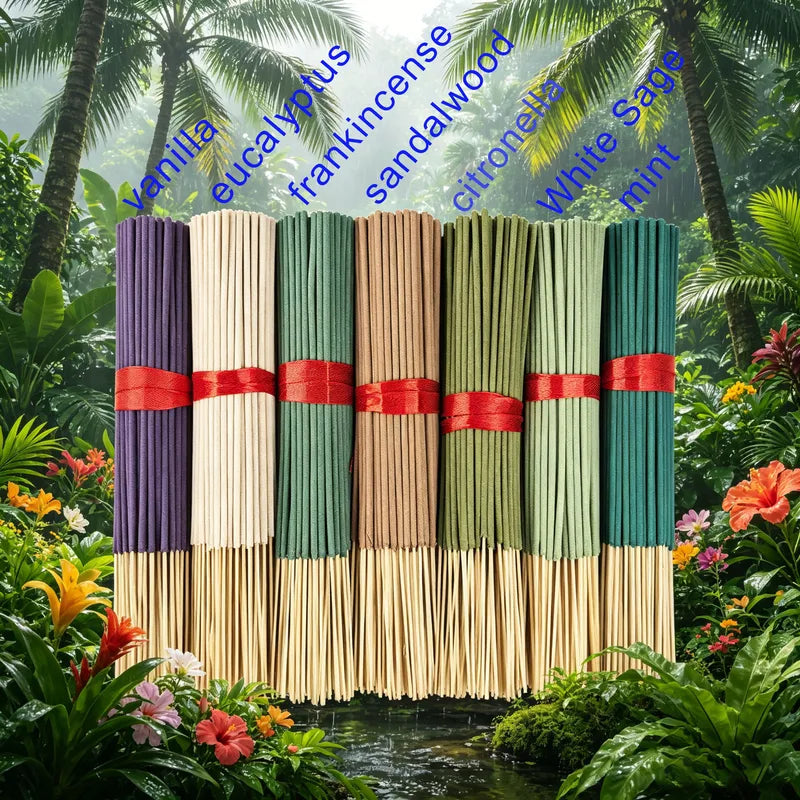 Tropical Rainforest Essential Oil Incense Sticks - Long Lasting Fragrance Set of 21