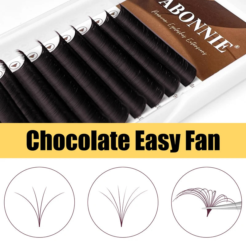 Eyelash Extensions False Lashes Volume Fans C Curl D Curl Brown Mega Blooming Fans